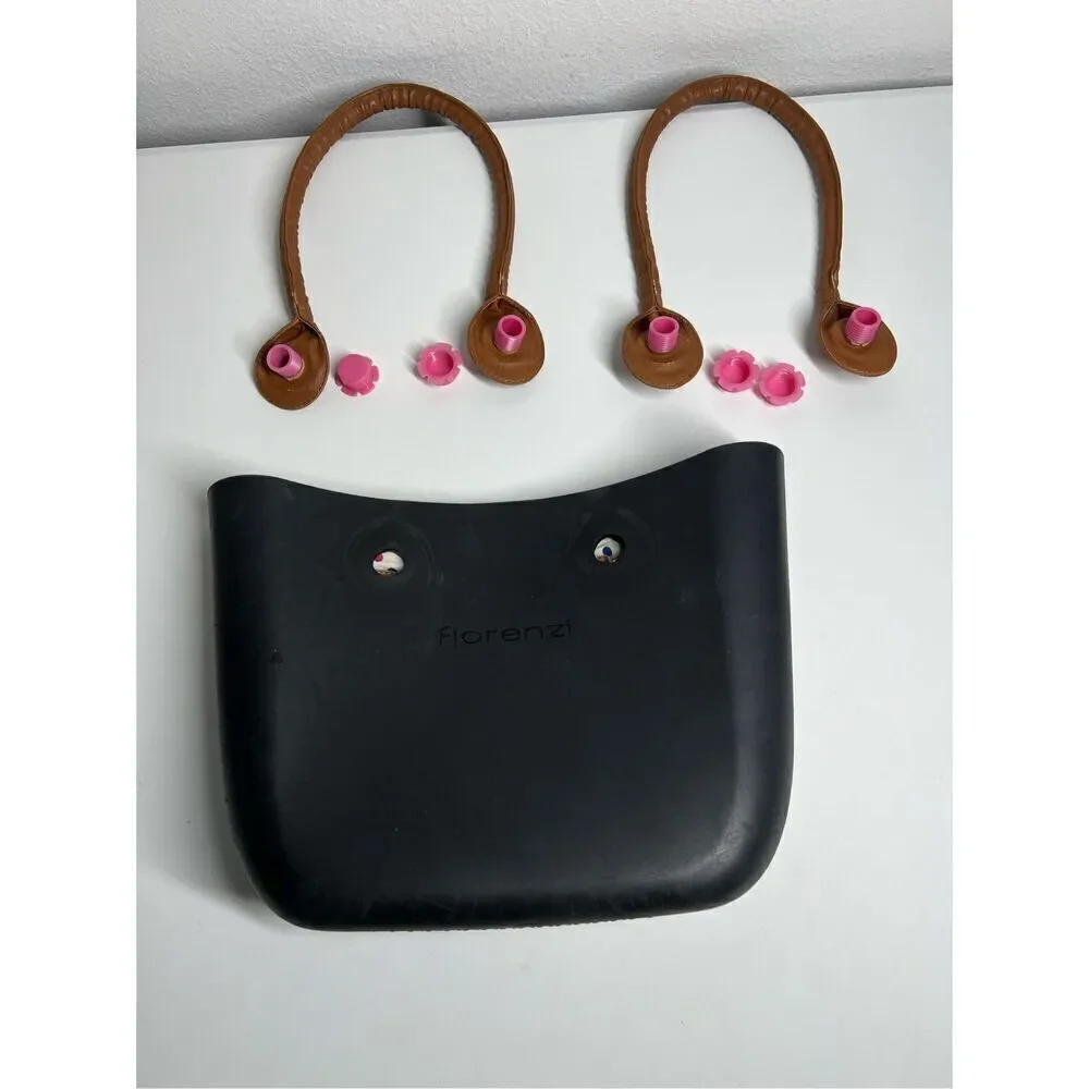RARE Fiorenzi WATERPROOF TOTE BAG W/HANDLE BLACK BROWN